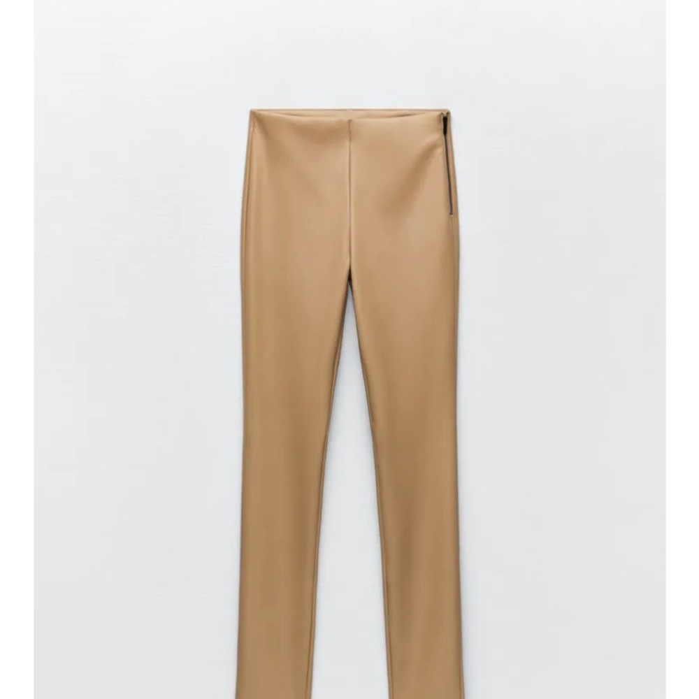 NWOT Zara extra long faux leather leggings